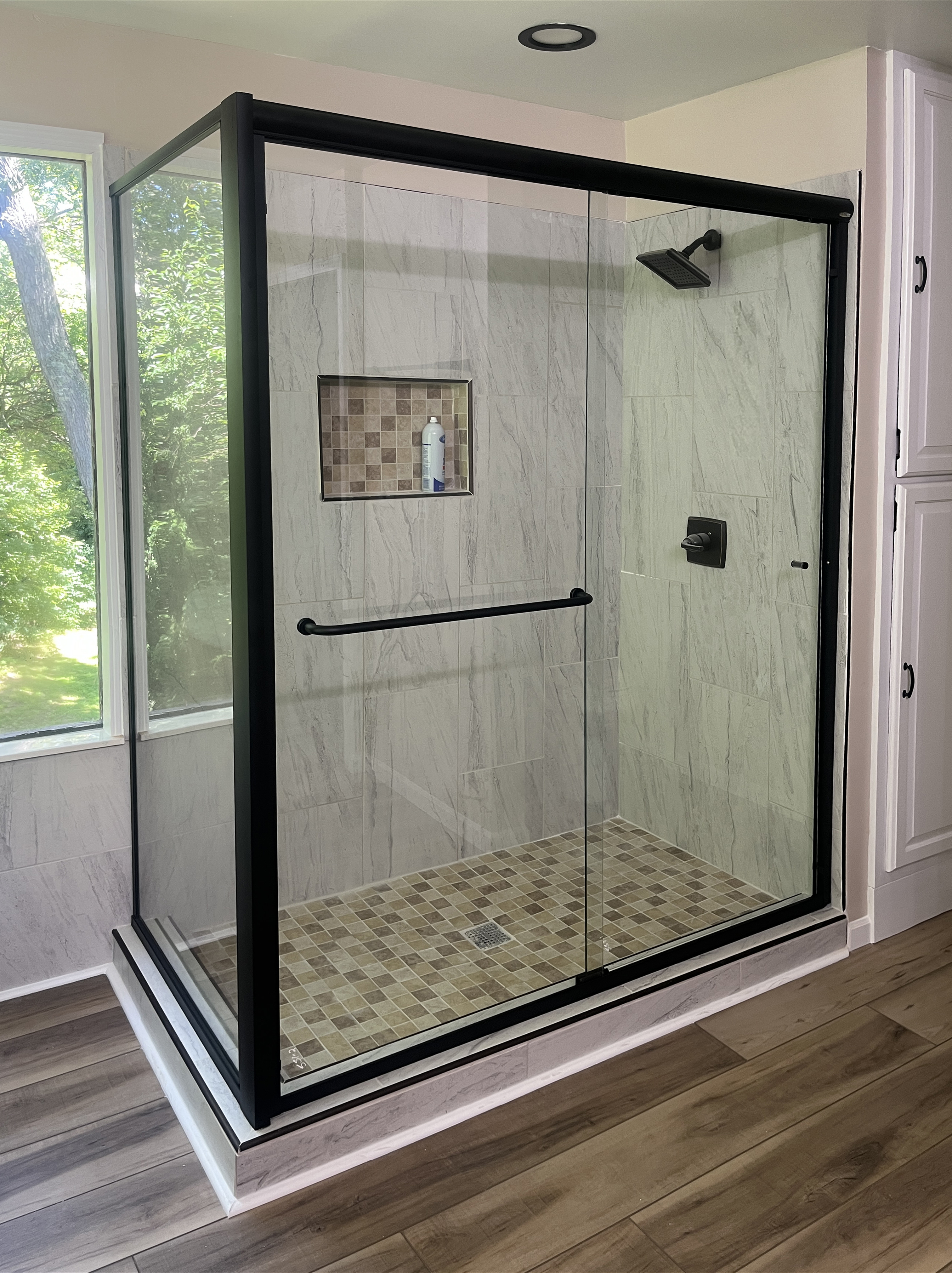 Infinity Semi-Frameless 1/4-inch Glass Sliding Door with Return